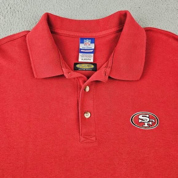 San Francisco‎ 49ers Polo Men's XL Red Reebok NFL Football Sportswear Shirt - Picture 5 of 10